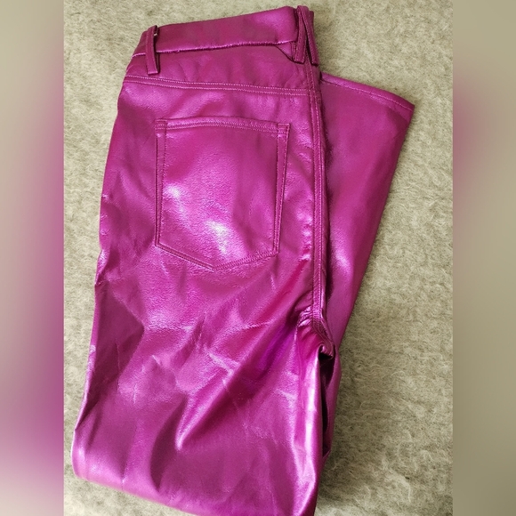 Good American Metallic Purple Straight Leg Pants - Picture 6 of 9